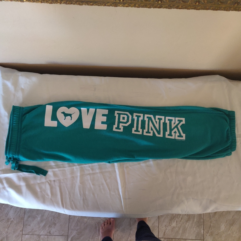 Pink- Victoria's Secret Teal Joggers